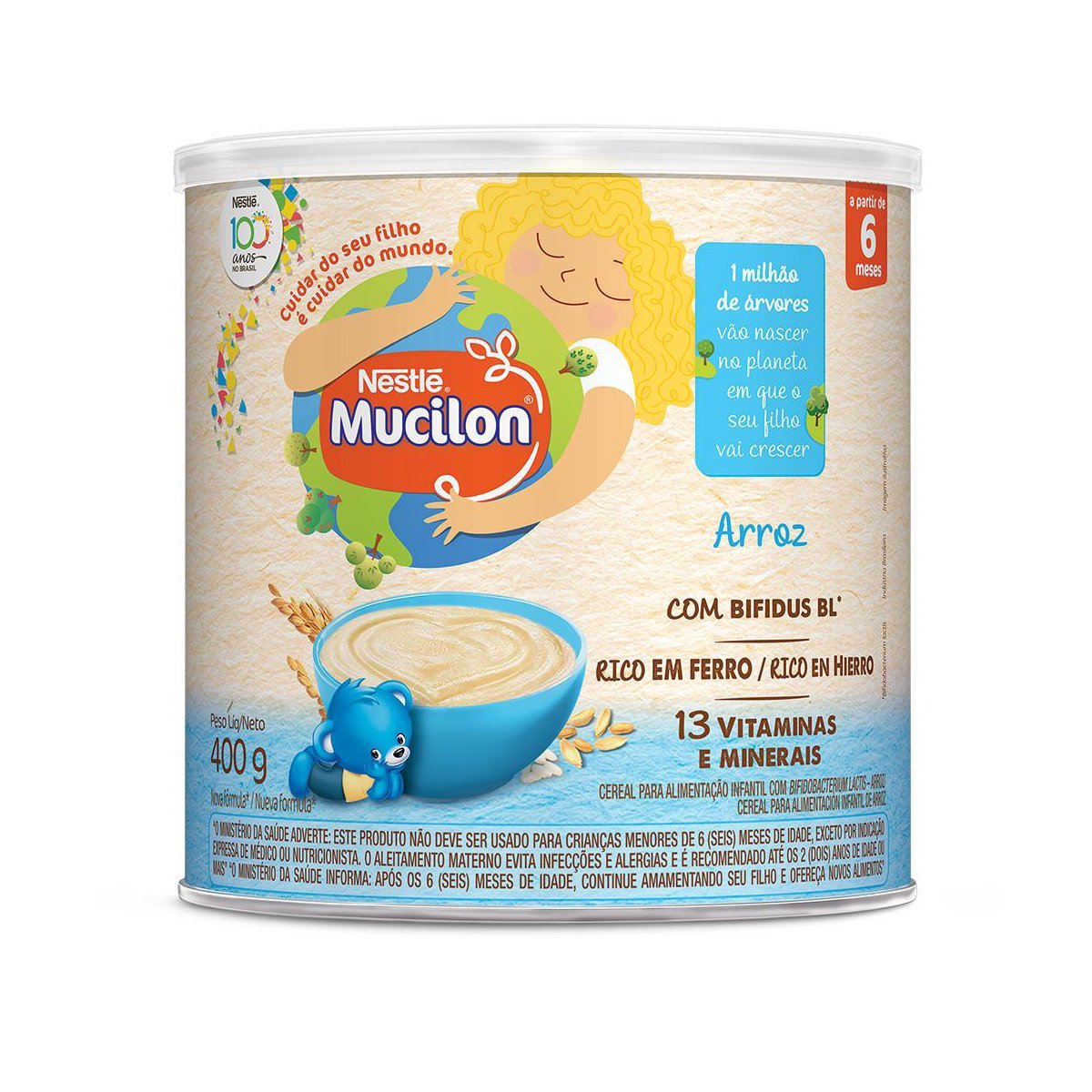 Cereal Infantil Mucilon Arroz 400g Pao De Acucar